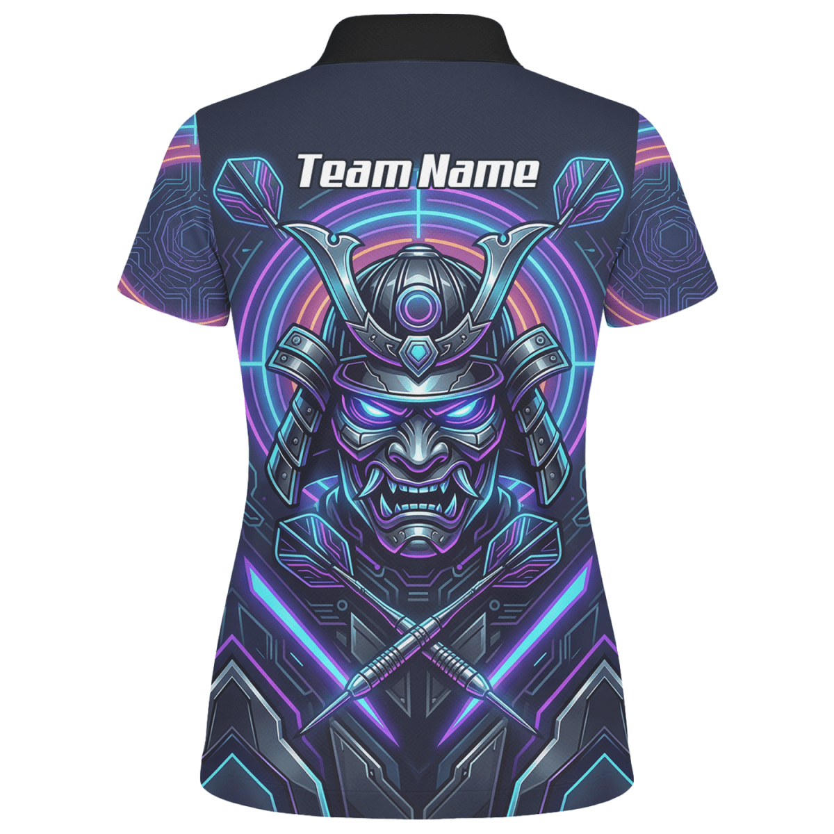 Dart Trikot Damen – Samurai Maske Cyber Neon – Personalisierbar M8824 - Outfitsuche