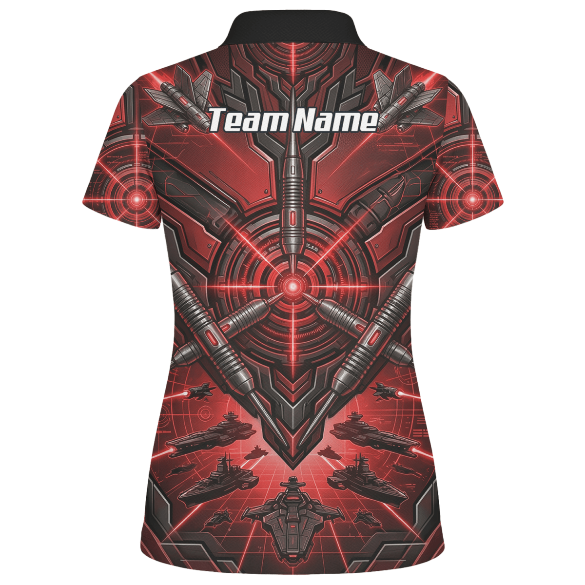 Dart Trikot Damen – Sci - Fi Target Design Rot Schwarz H6778 - Outfitsuche