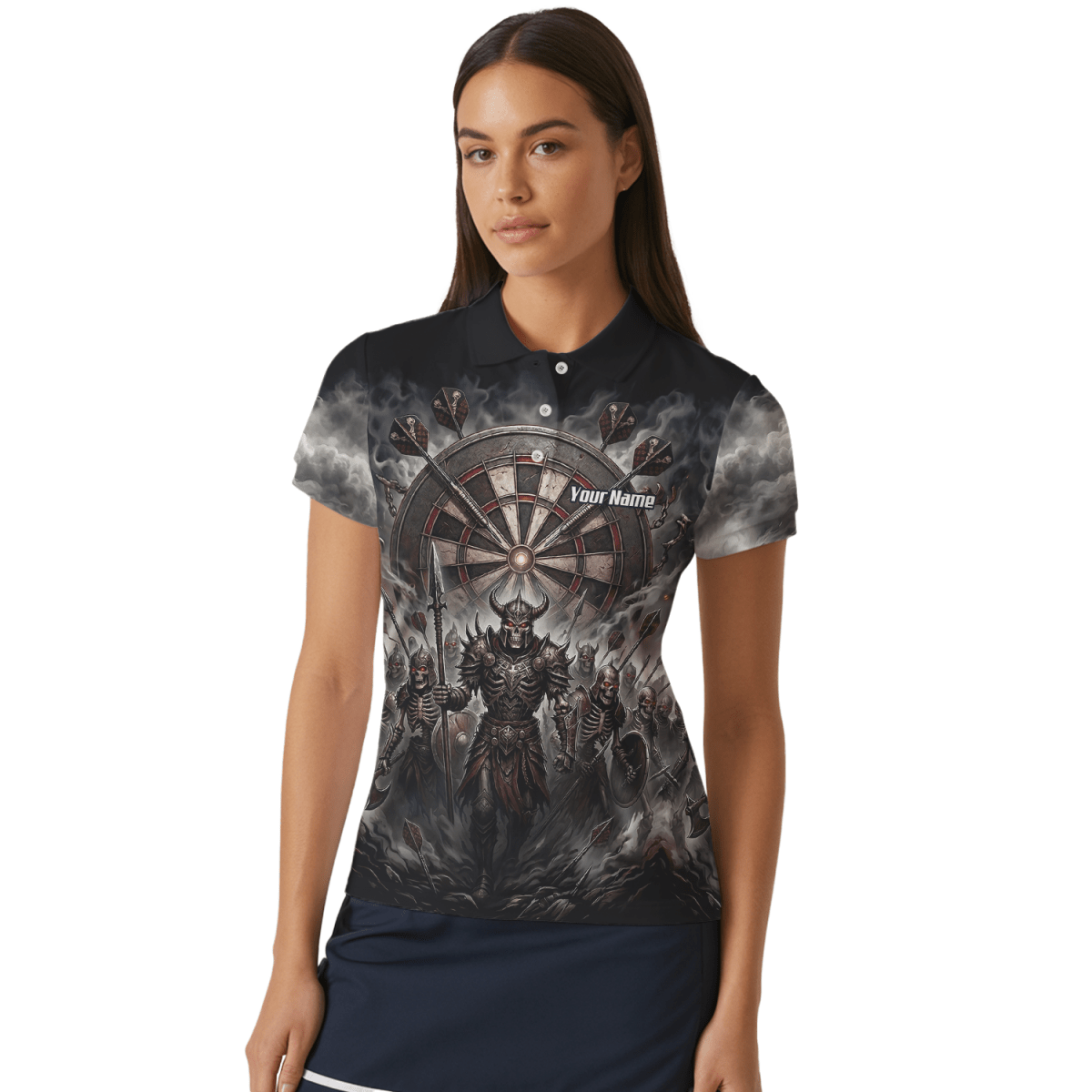 Dart Trikot Damen – Skelett Krieger Armee Schwarz Personalisierbar E8117 - Outfitsuche