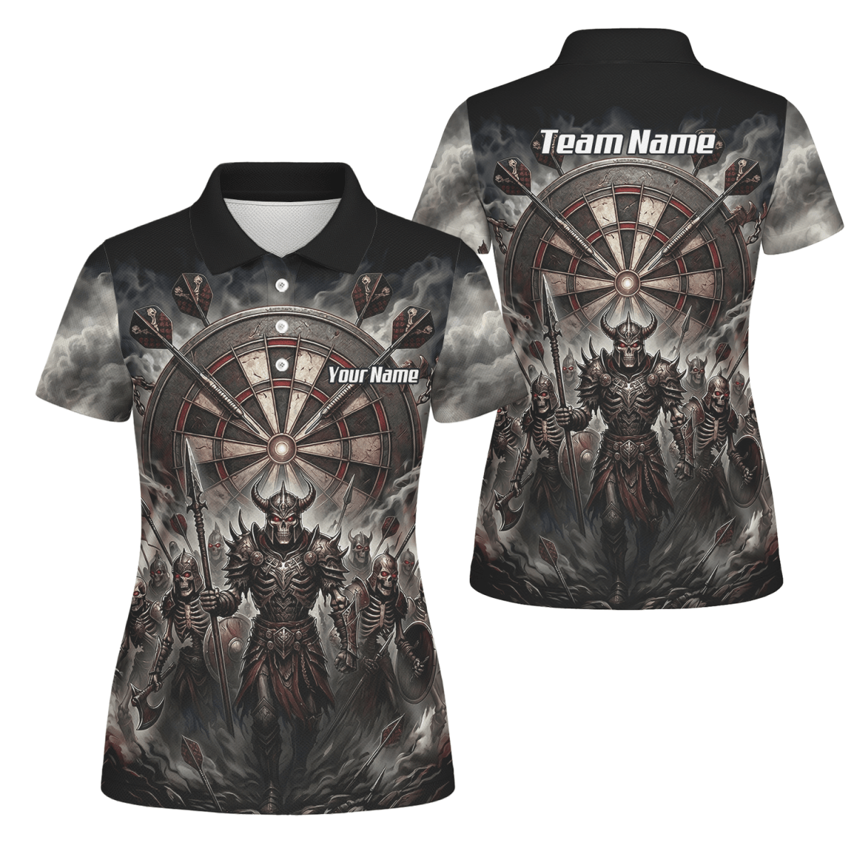 Dart Trikot Damen – Skelett Krieger Armee Schwarz Personalisierbar E8117 - Outfitsuche