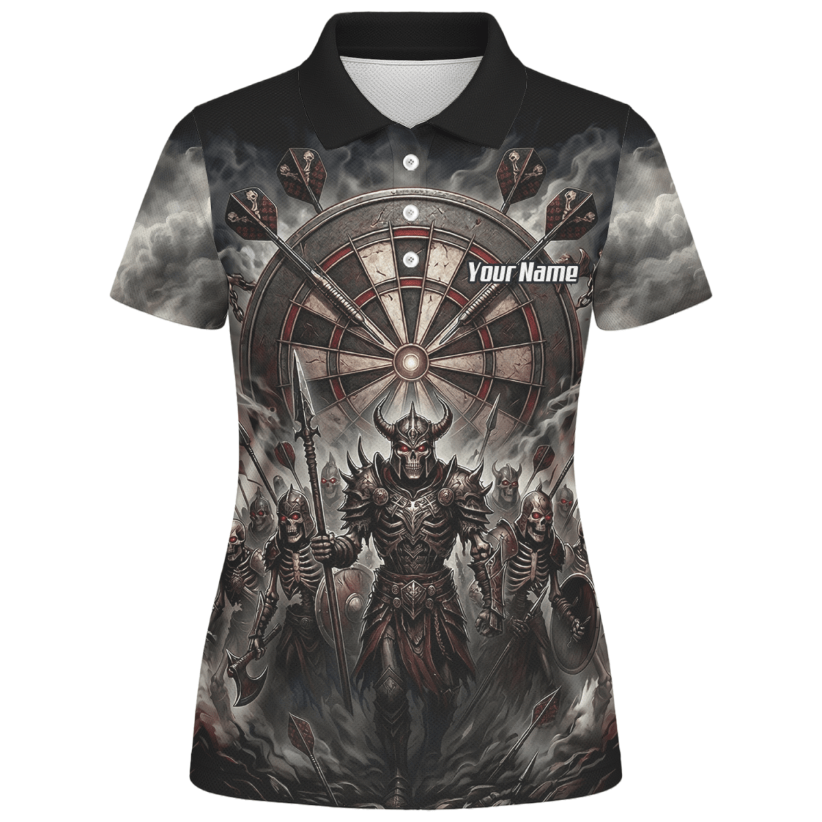 Dart Trikot Damen – Skelett Krieger Armee Schwarz Personalisierbar E8117 - Outfitsuche