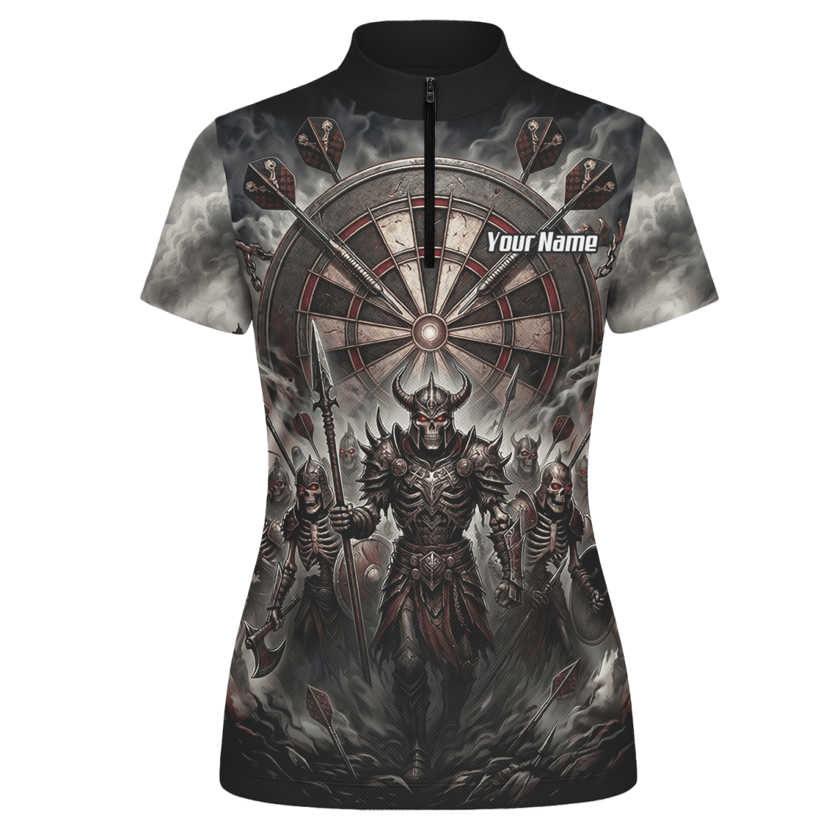 Dart Trikot Damen – Skelett Krieger Armee Schwarz Personalisierbar E8117 - Outfitsuche