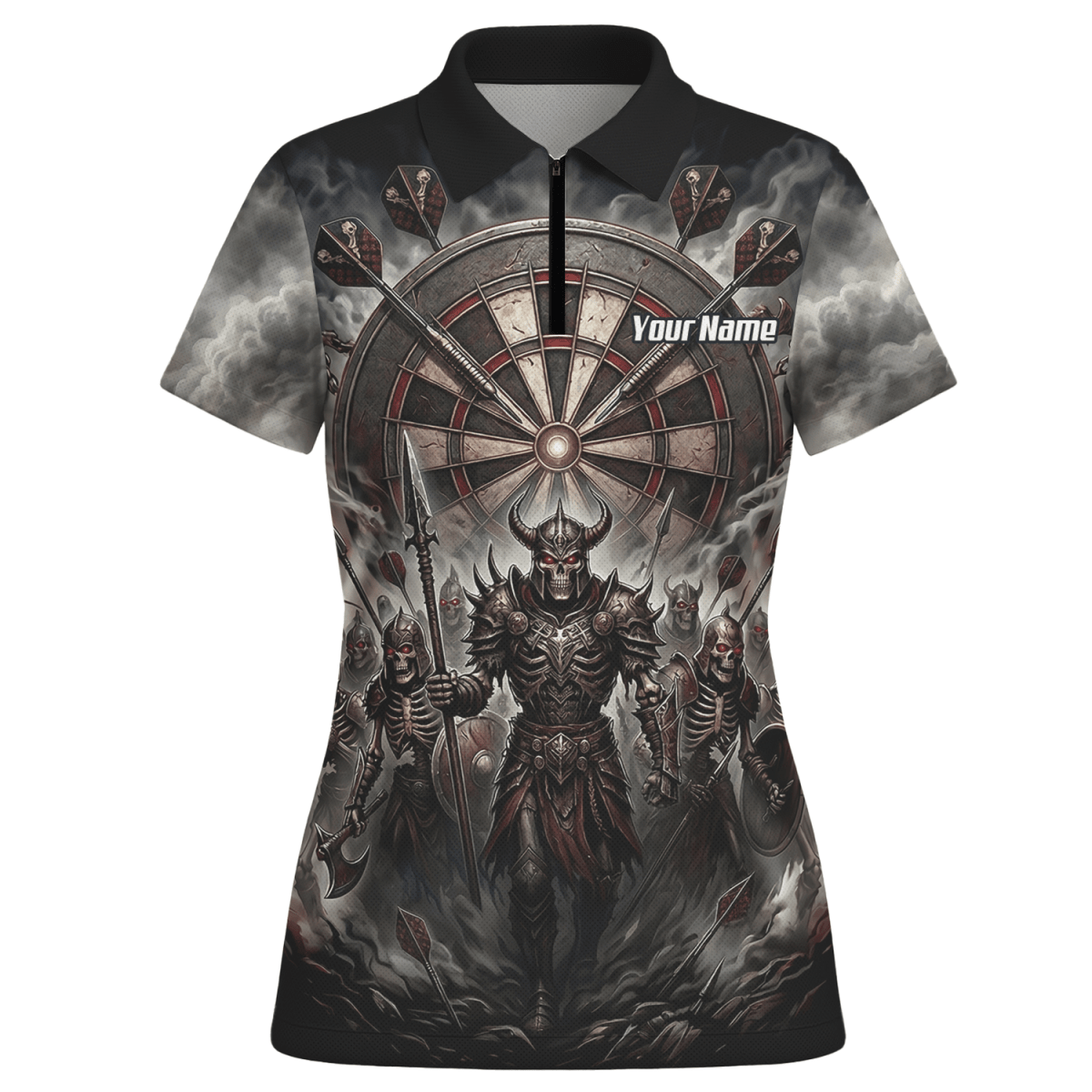 Dart Trikot Damen – Skelett Krieger Armee Schwarz Personalisierbar E8117 - Outfitsuche
