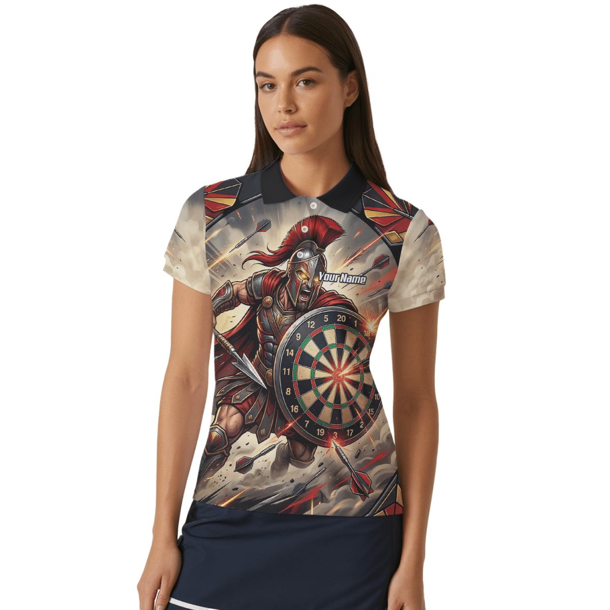 Dart Trikot Damen – Spartan Krieger Design mit Name personalisierbar G5179 - Outfitsuche