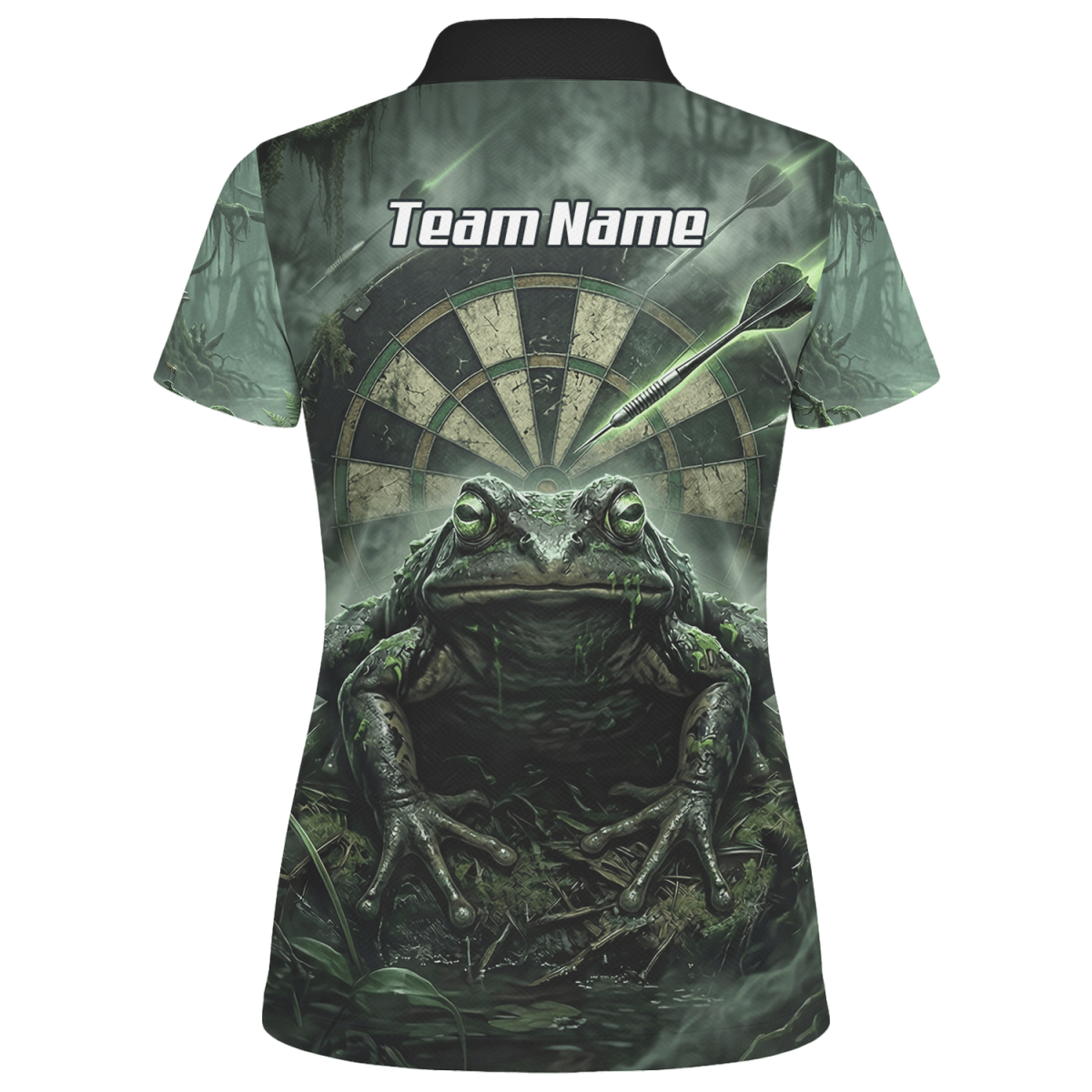 Dart Trikot Damen – Sumpf - Kröte Design Grün Schwarz – Personalisiert J6550 - Outfitsuche