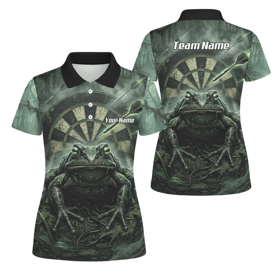 Dart Trikot Damen – Sumpf - Kröte Design Grün Schwarz – Personalisiert J6550 - Outfitsuche