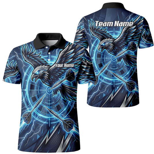 Dart Trikot Herren – Adler & Blitze Design Blau – Personalisierbar Y3067 - Outfitsuche