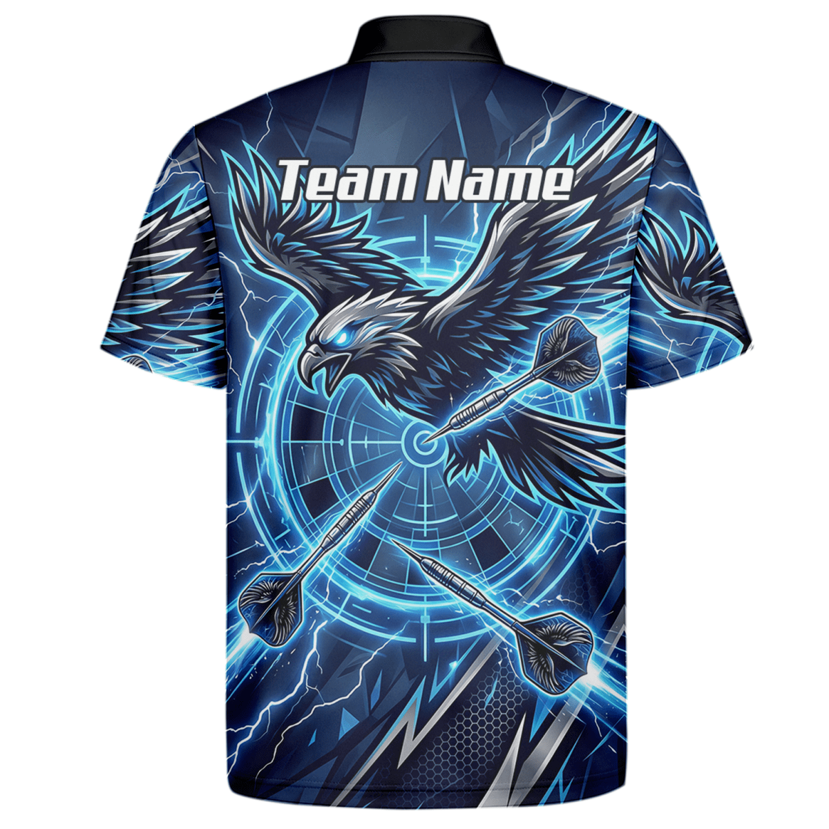 Dart Trikot Herren – Adler & Blitze Design Blau – Personalisierbar Y3067 - Outfitsuche
