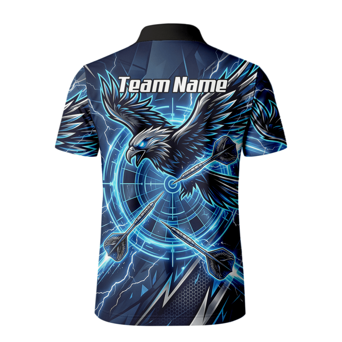 Dart Trikot Herren – Adler & Blitze Design Blau – Personalisierbar Y3067 - Outfitsuche