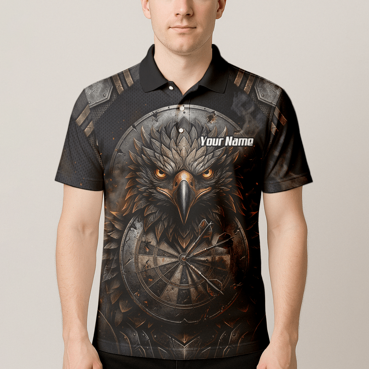 Dart Trikot Herren – Adler & Dartscheibe Motiv in Rüstungs - Optik G4208 - Outfitsuche