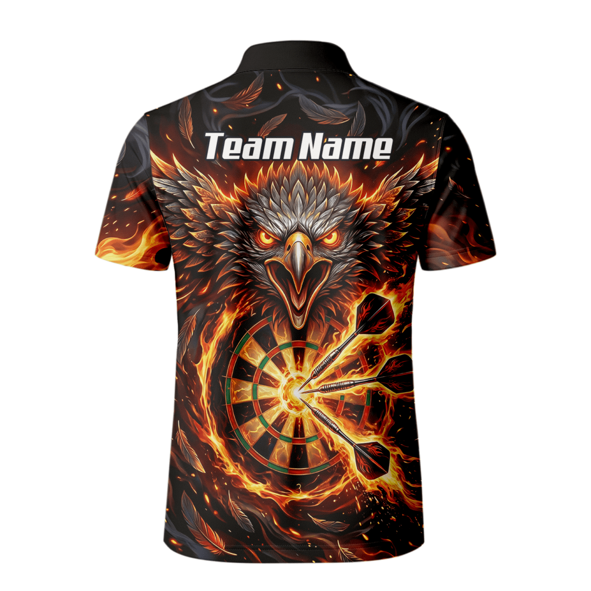 Dart Trikot Herren – Adler Feuer Design Schwarz Rot Personalisiert A3134 - Outfitsuche