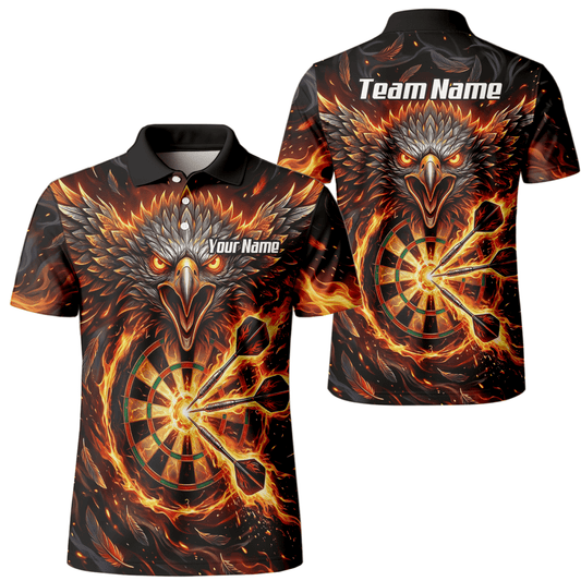 Dart Trikot Herren – Adler Feuer Design Schwarz Rot Personalisiert A3134 - Outfitsuche