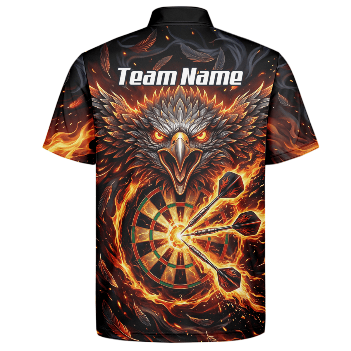 Dart Trikot Herren – Adler Feuer Design Schwarz Rot Personalisiert A3134 - Outfitsuche