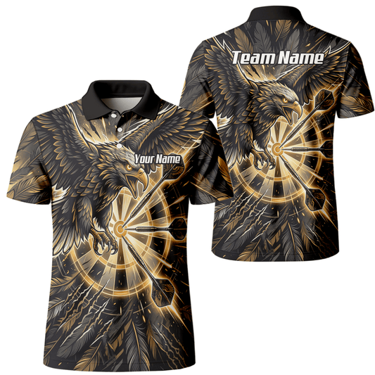 Dart Trikot Herren – Adler Motiv Gold Schwarz Personalisierbar P9080 - Outfitsuche