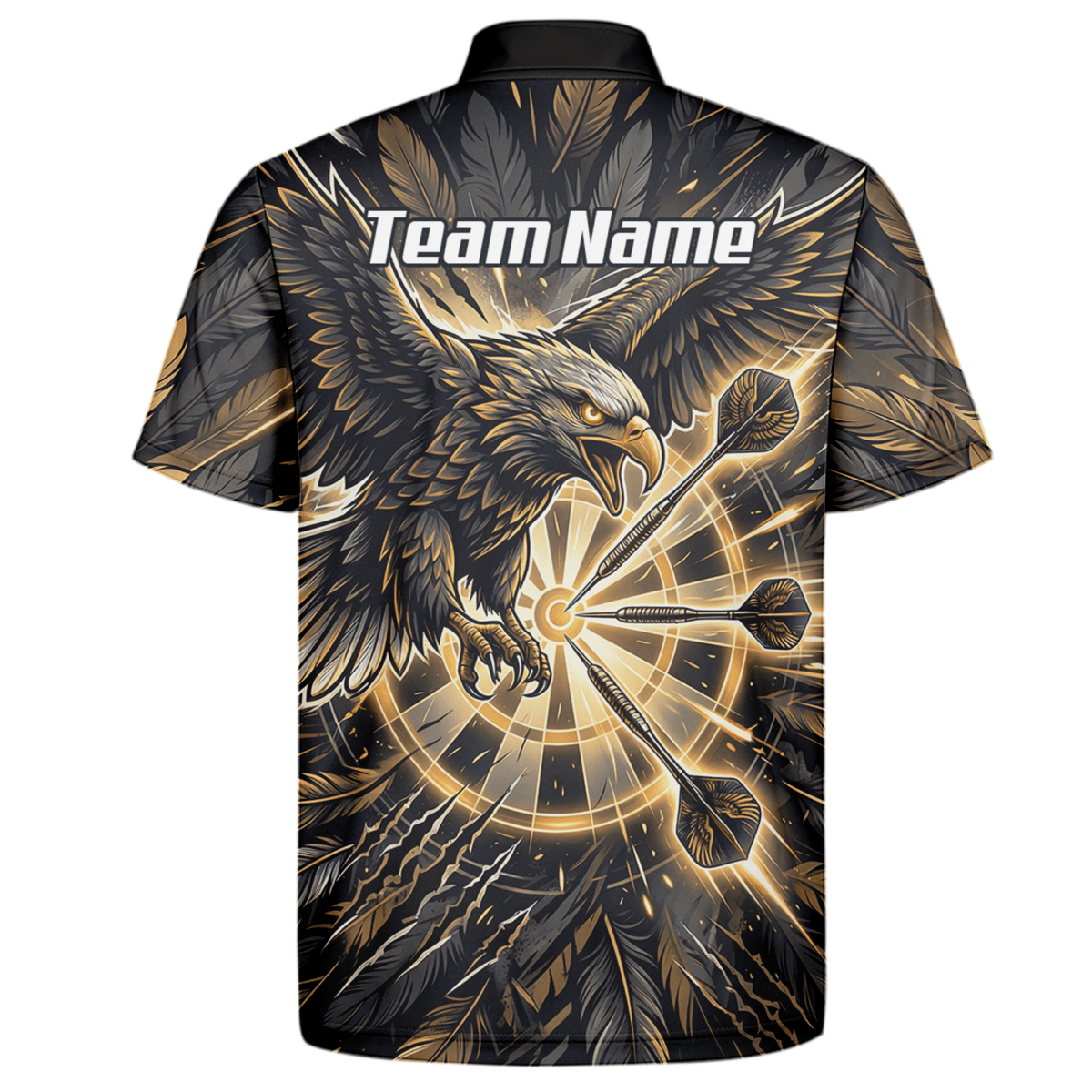 Dart Trikot Herren – Adler Motiv Gold Schwarz Personalisierbar P9080 - Outfitsuche