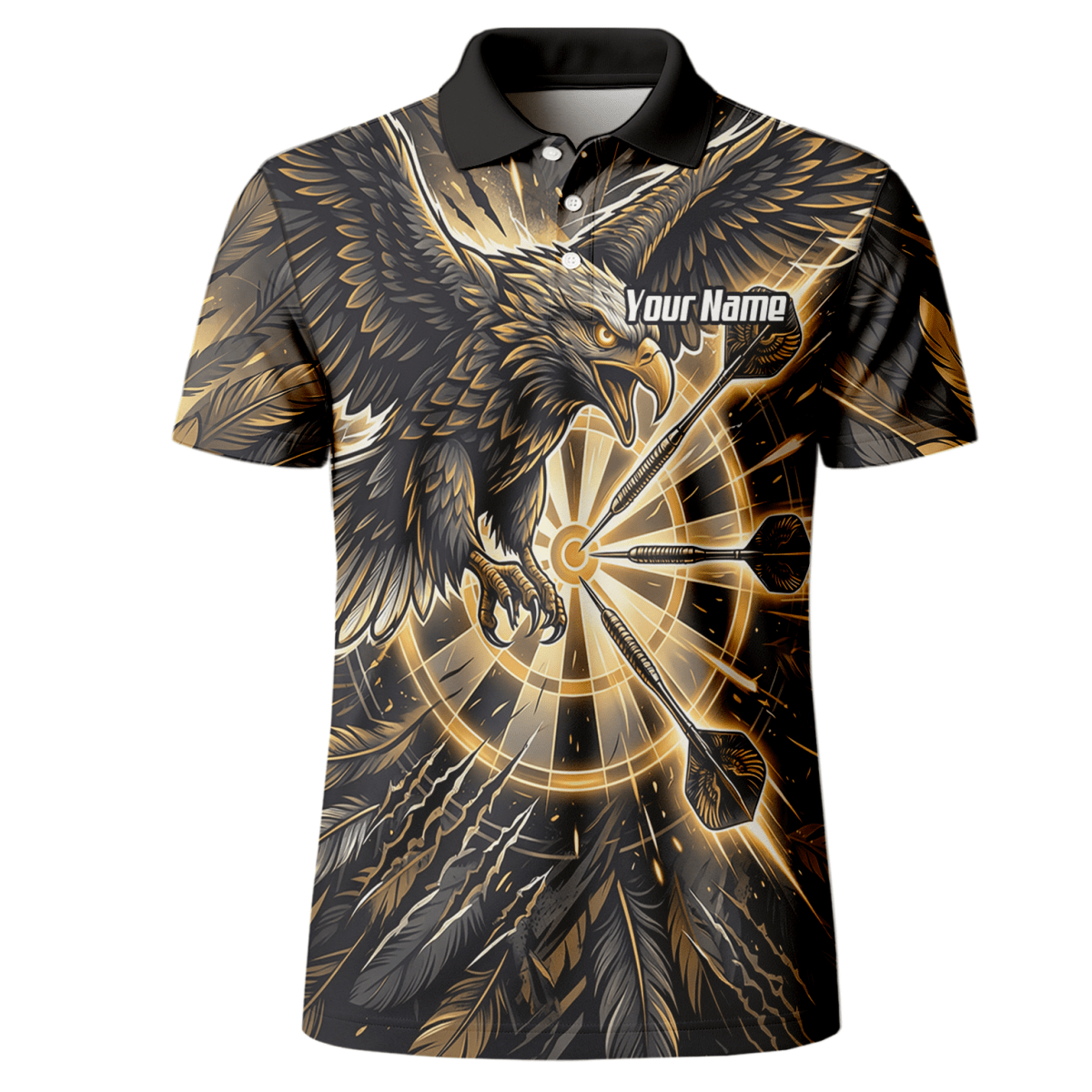 Dart Trikot Herren – Adler Motiv Gold Schwarz Personalisierbar P9080 - Outfitsuche