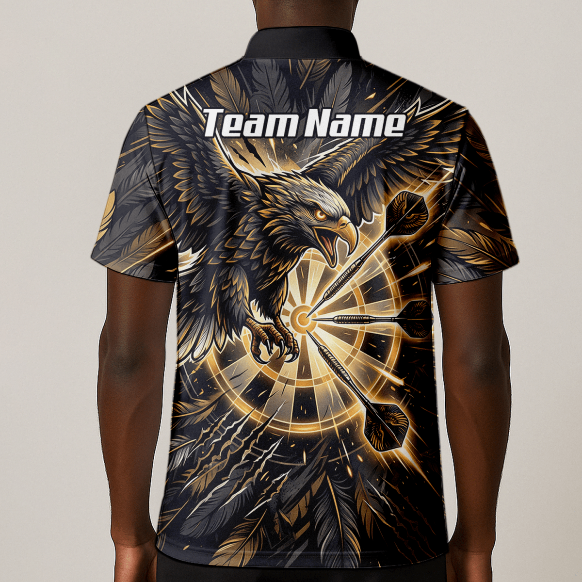 Dart Trikot Herren – Adler Motiv Gold Schwarz Personalisierbar P9080 - Outfitsuche