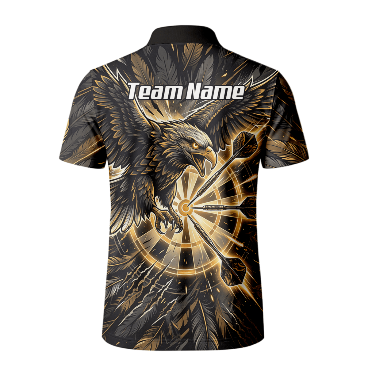 Dart Trikot Herren – Adler Motiv Gold Schwarz Personalisierbar P9080 - Outfitsuche