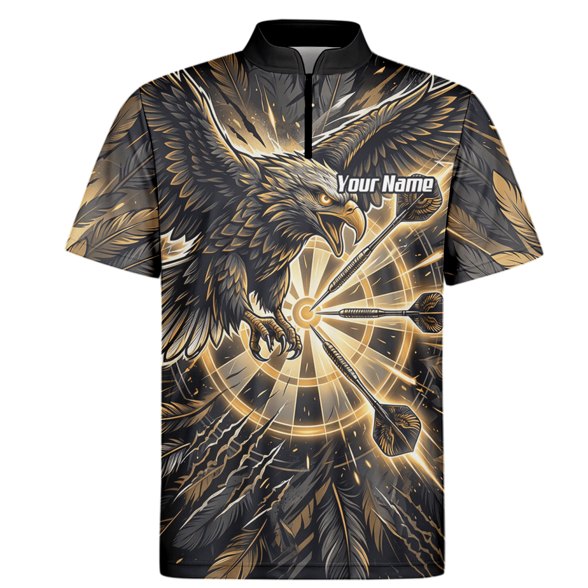Dart Trikot Herren – Adler Motiv Gold Schwarz Personalisierbar P9080 - Outfitsuche