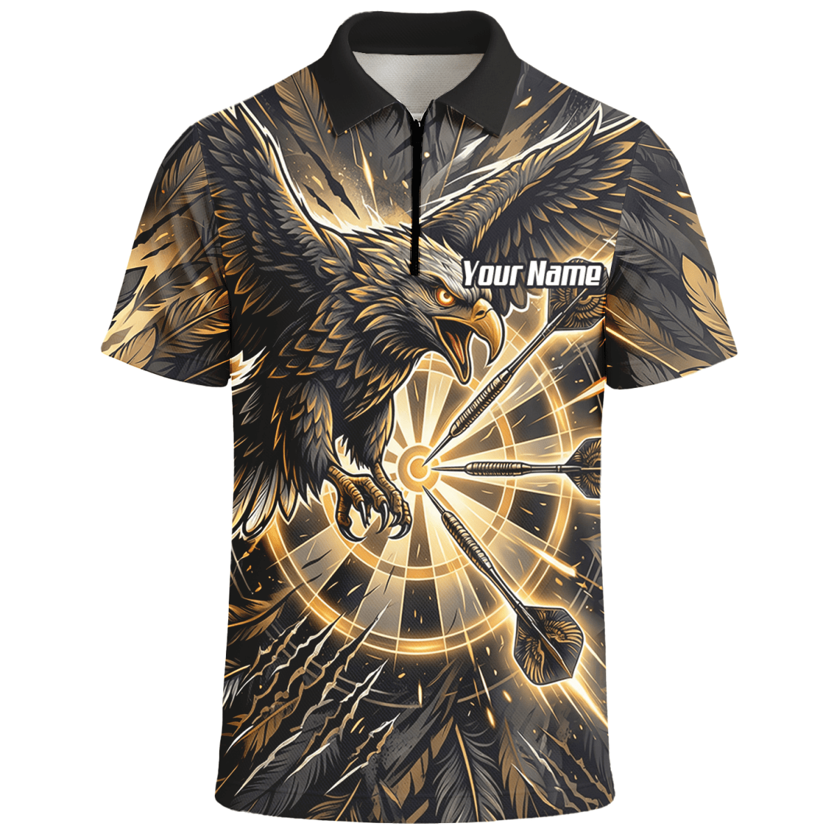 Dart Trikot Herren – Adler Motiv Gold Schwarz Personalisierbar P9080 - Outfitsuche