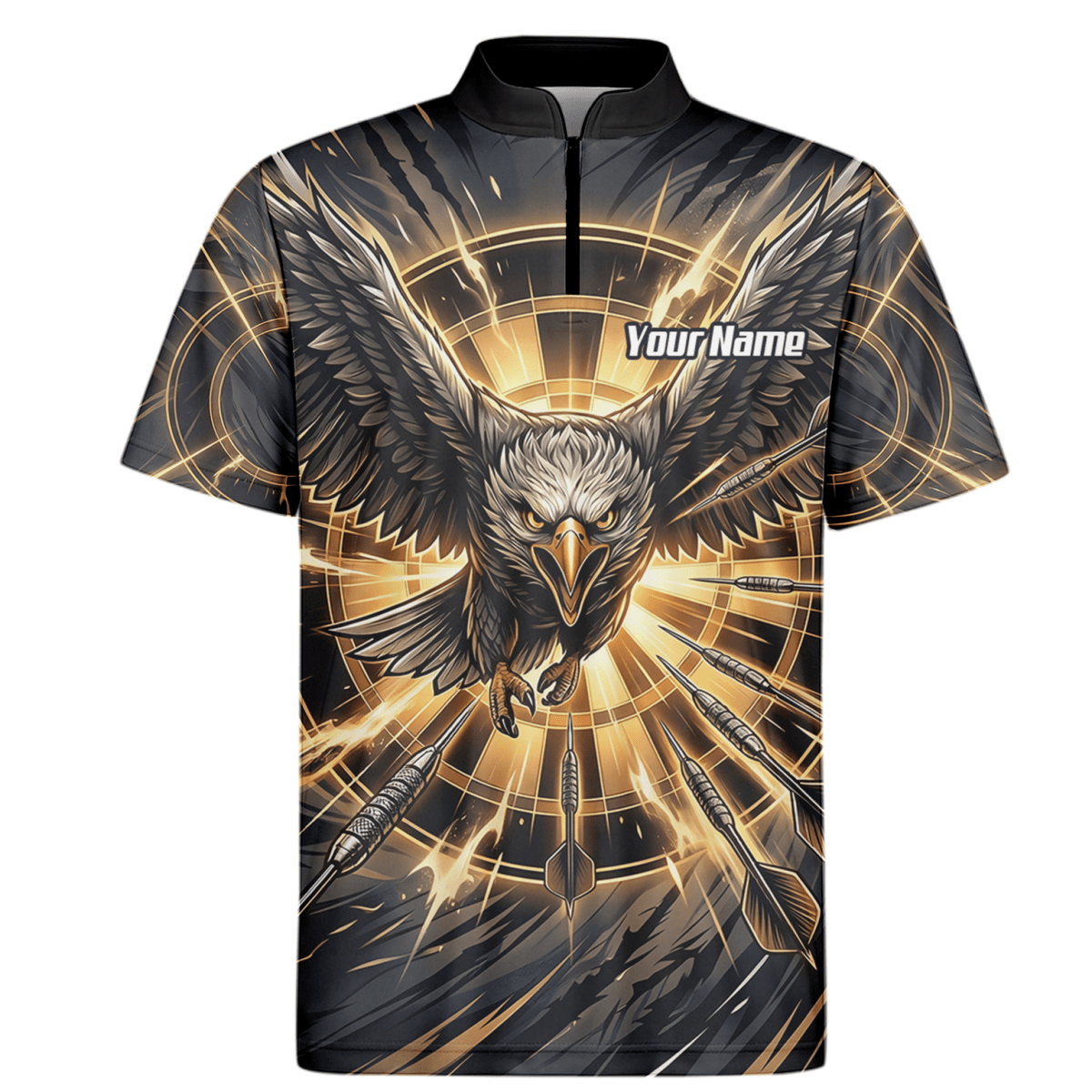 Dart Trikot Herren – Adler Motiv Schwarz Gold personalisiert G2102 - Outfitsuche
