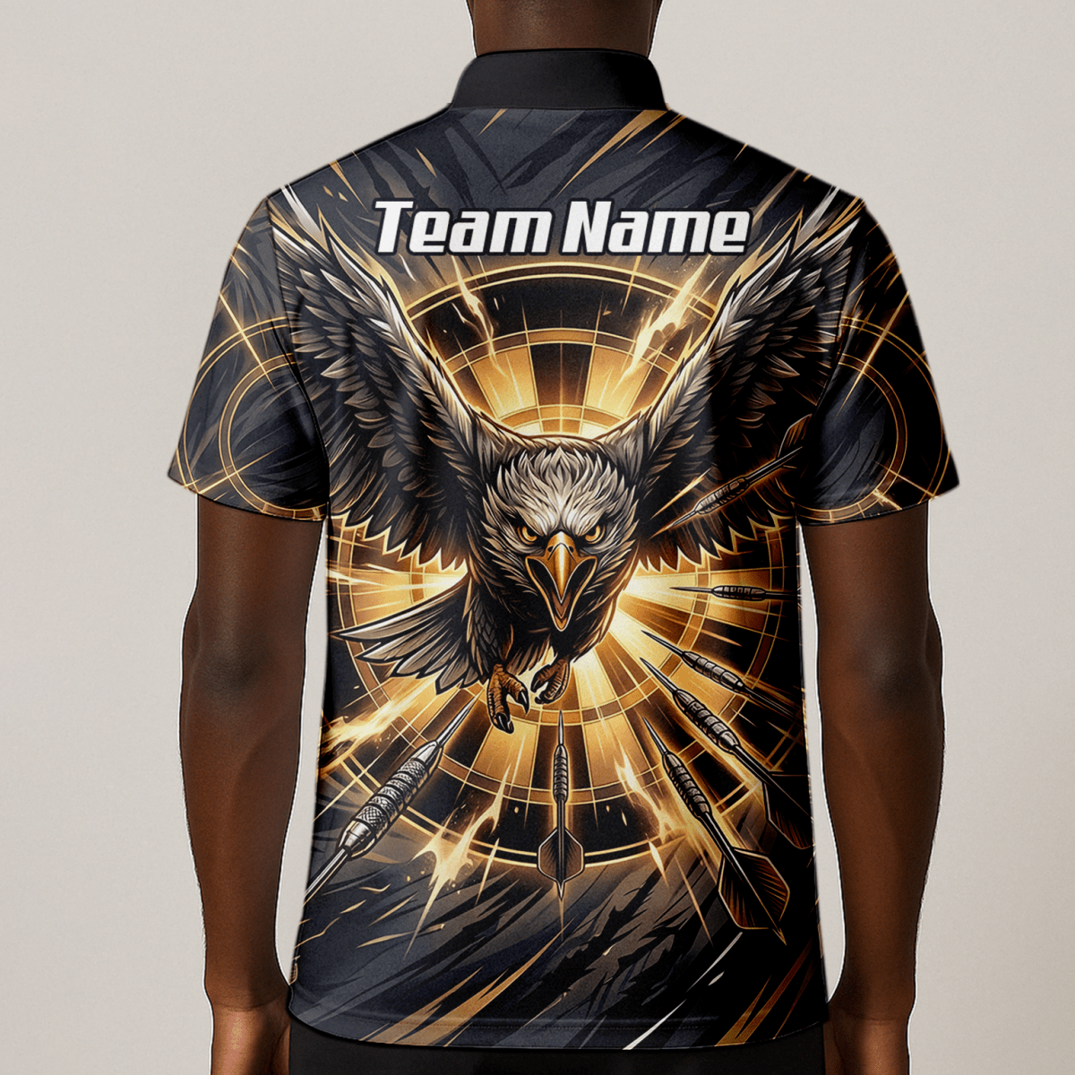 Dart Trikot Herren – Adler Motiv Schwarz Gold personalisiert G2102 - Outfitsuche
