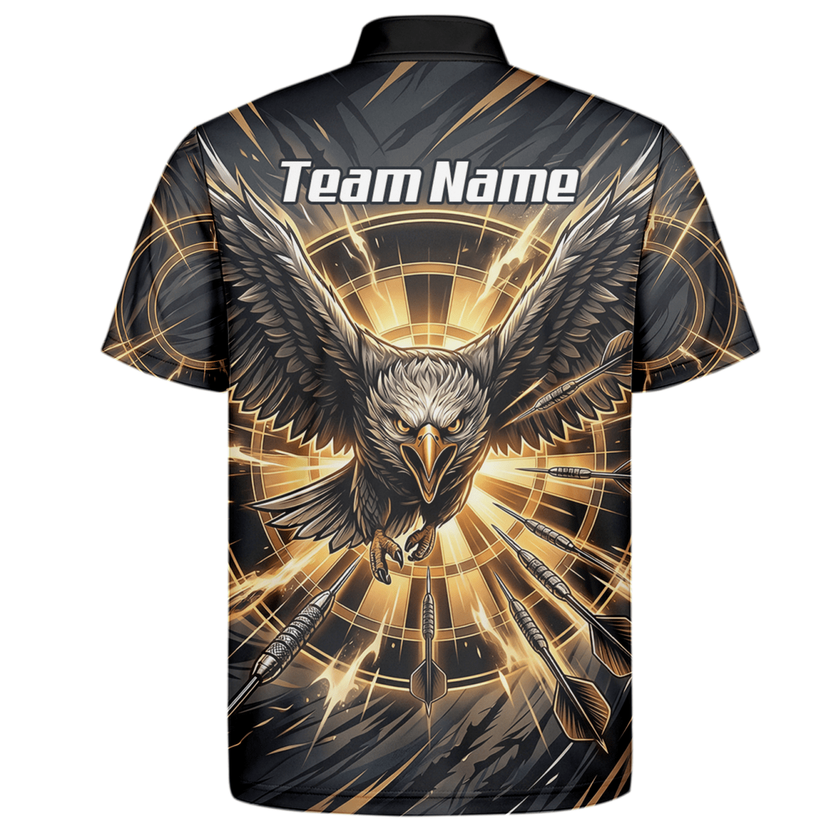 Dart Trikot Herren – Adler Motiv Schwarz Gold personalisiert G2102 - Outfitsuche