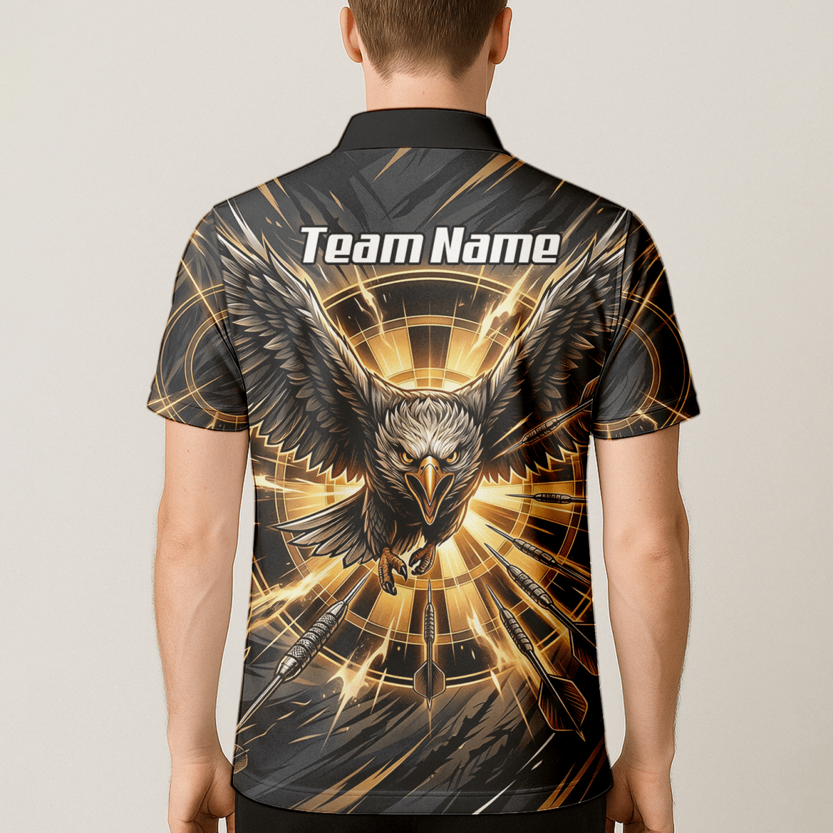 Dart Trikot Herren – Adler Motiv Schwarz Gold personalisiert G2102 - Outfitsuche