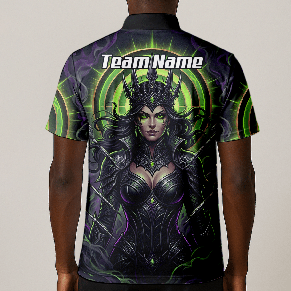 Dart Trikot Herren – Dark Queen Motiv Schwarz & Neongrün N8351 - Outfitsuche