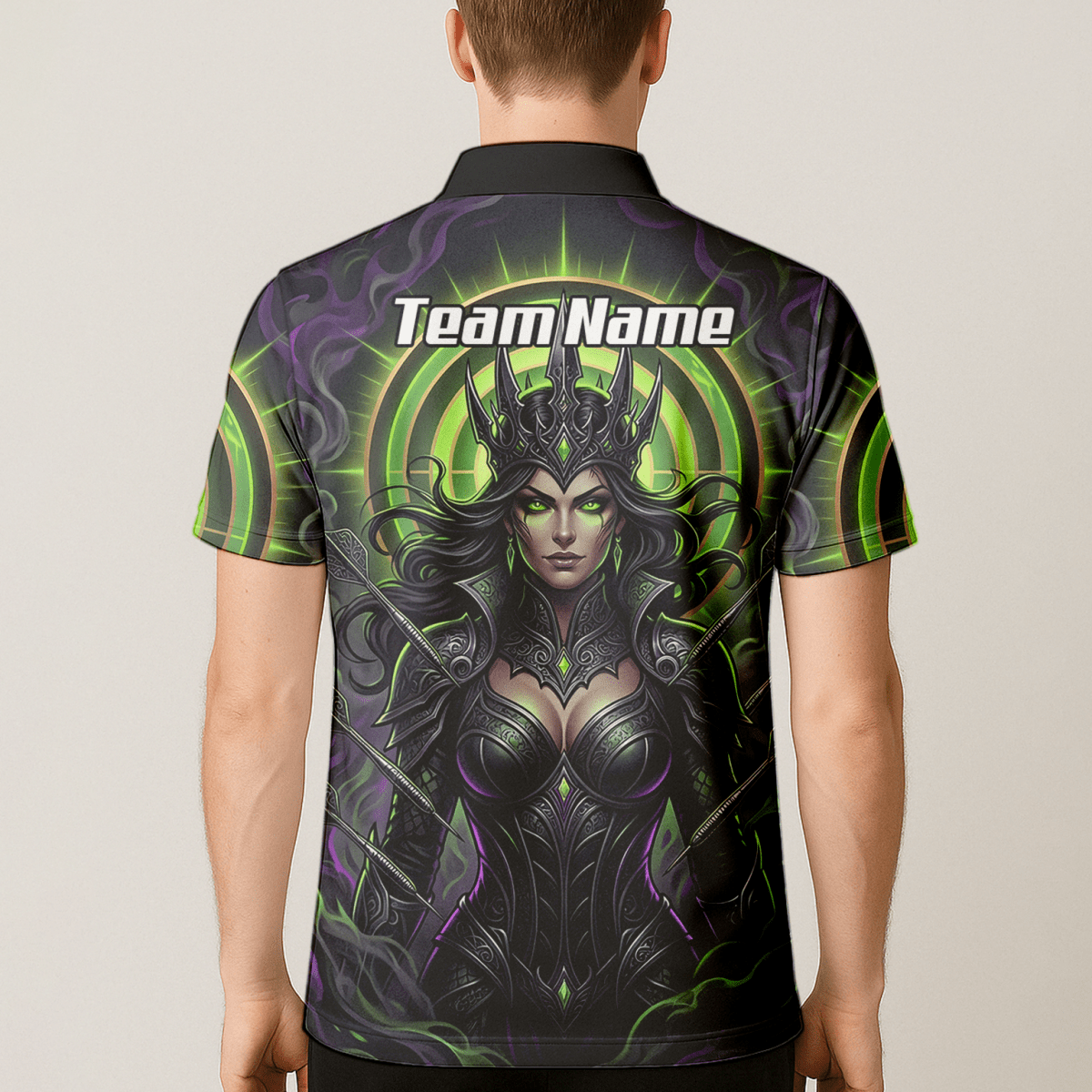 Dart Trikot Herren – Dark Queen Motiv Schwarz & Neongrün N8351 - Outfitsuche