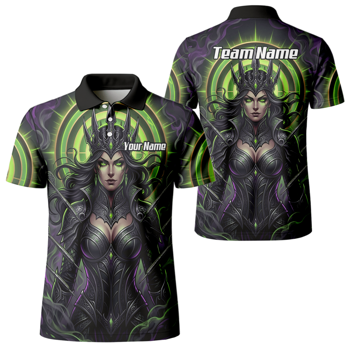 Dart Trikot Herren – Dark Queen Motiv Schwarz & Neongrün N8351 - Outfitsuche