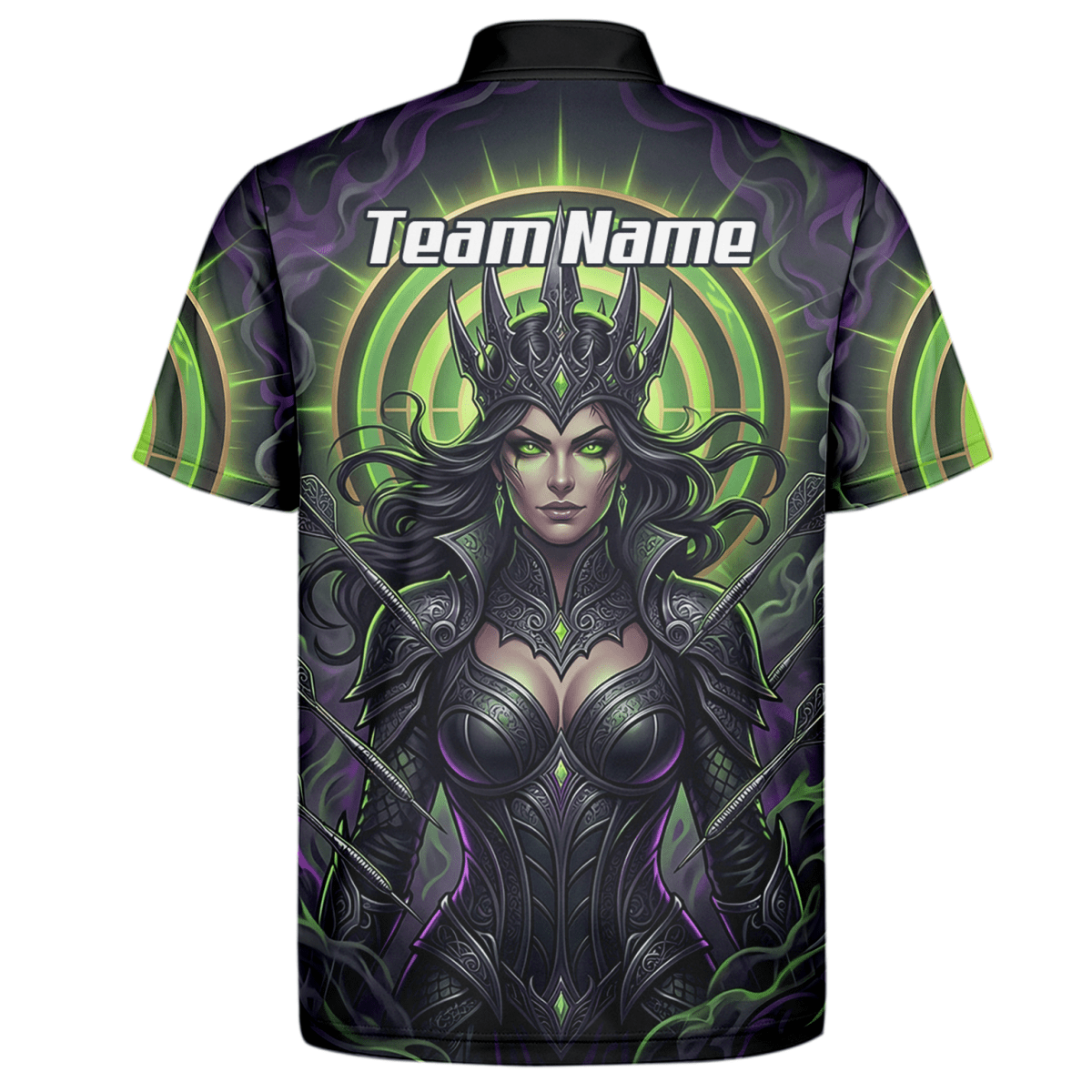 Dart Trikot Herren – Dark Queen Motiv Schwarz & Neongrün N8351 - Outfitsuche