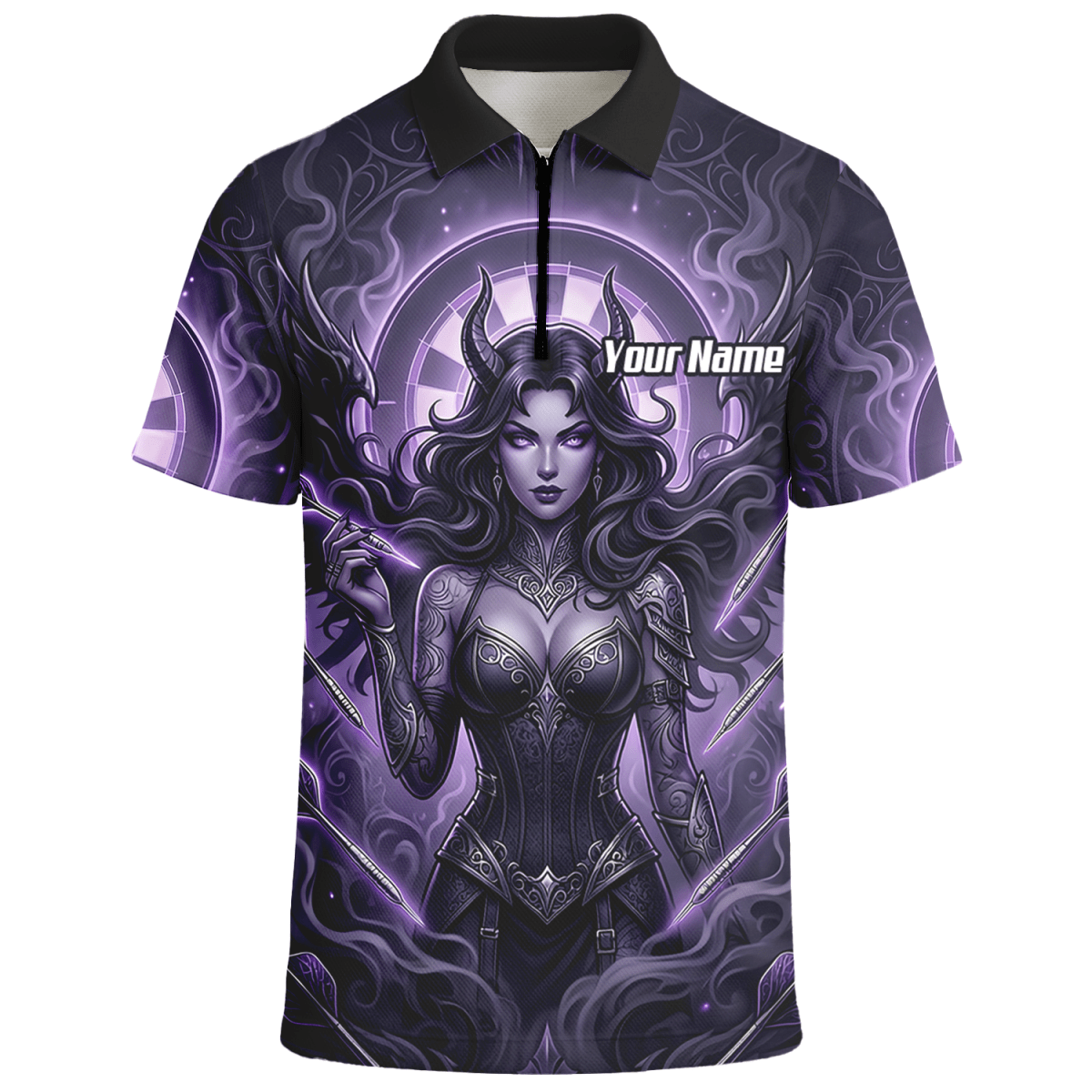 Dart Trikot Herren – Dark Succubus Fantasy Design Lila Schwarz B5075 - Outfitsuche