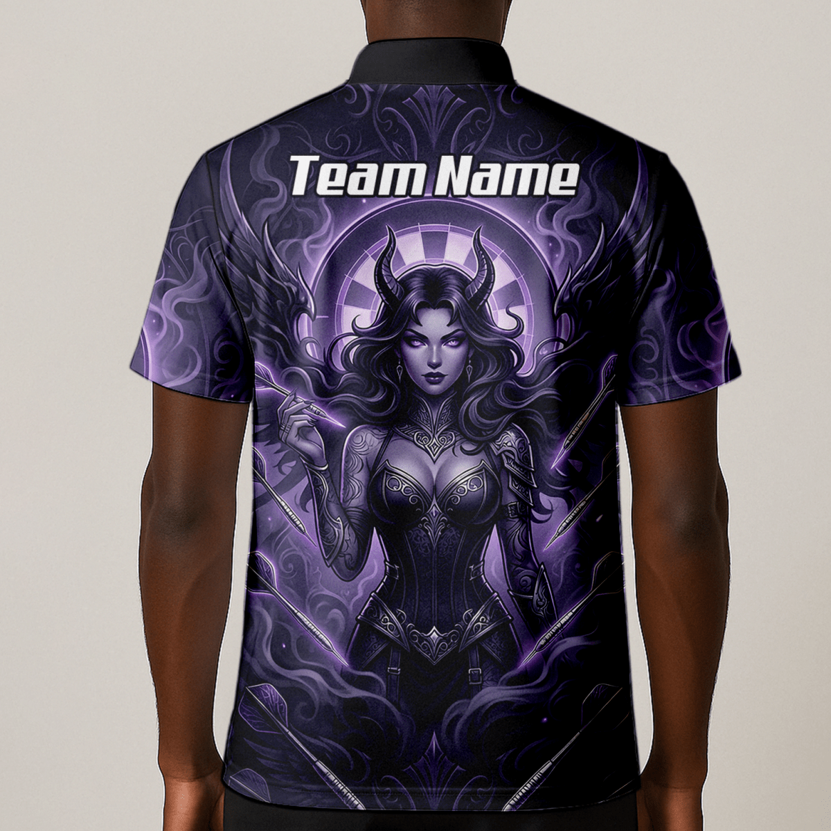 Dart Trikot Herren – Dark Succubus Fantasy Design Lila Schwarz B5075 - Outfitsuche