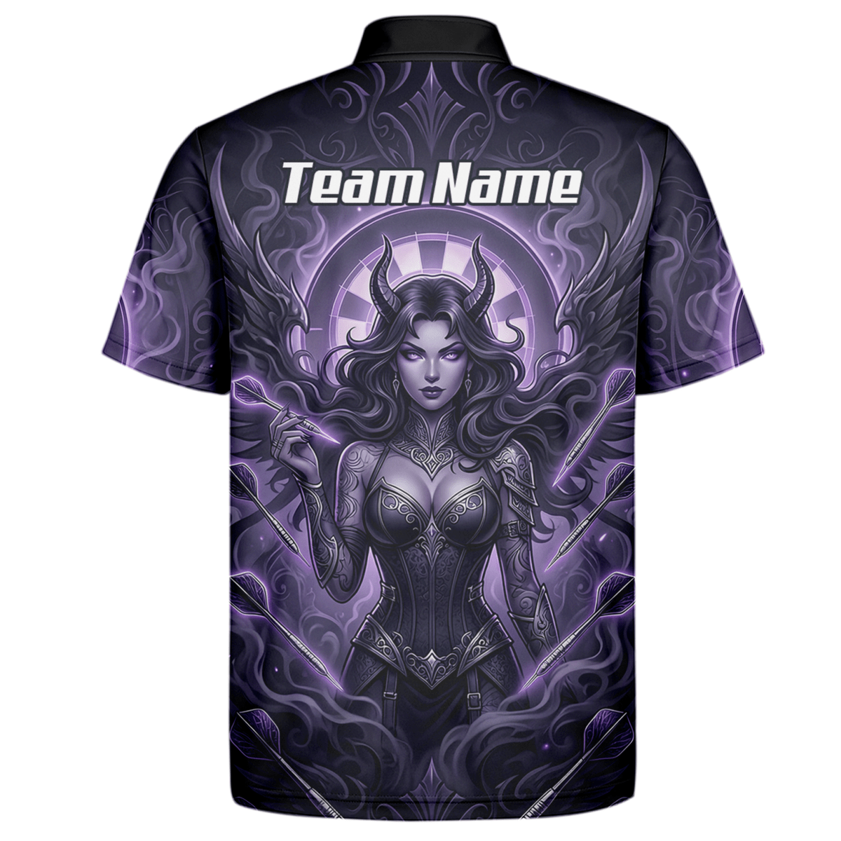 Dart Trikot Herren – Dark Succubus Fantasy Design Lila Schwarz B5075 - Outfitsuche