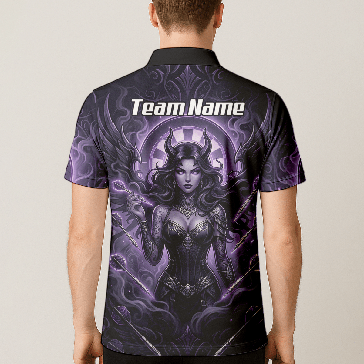 Dart Trikot Herren – Dark Succubus Fantasy Design Lila Schwarz B5075 - Outfitsuche