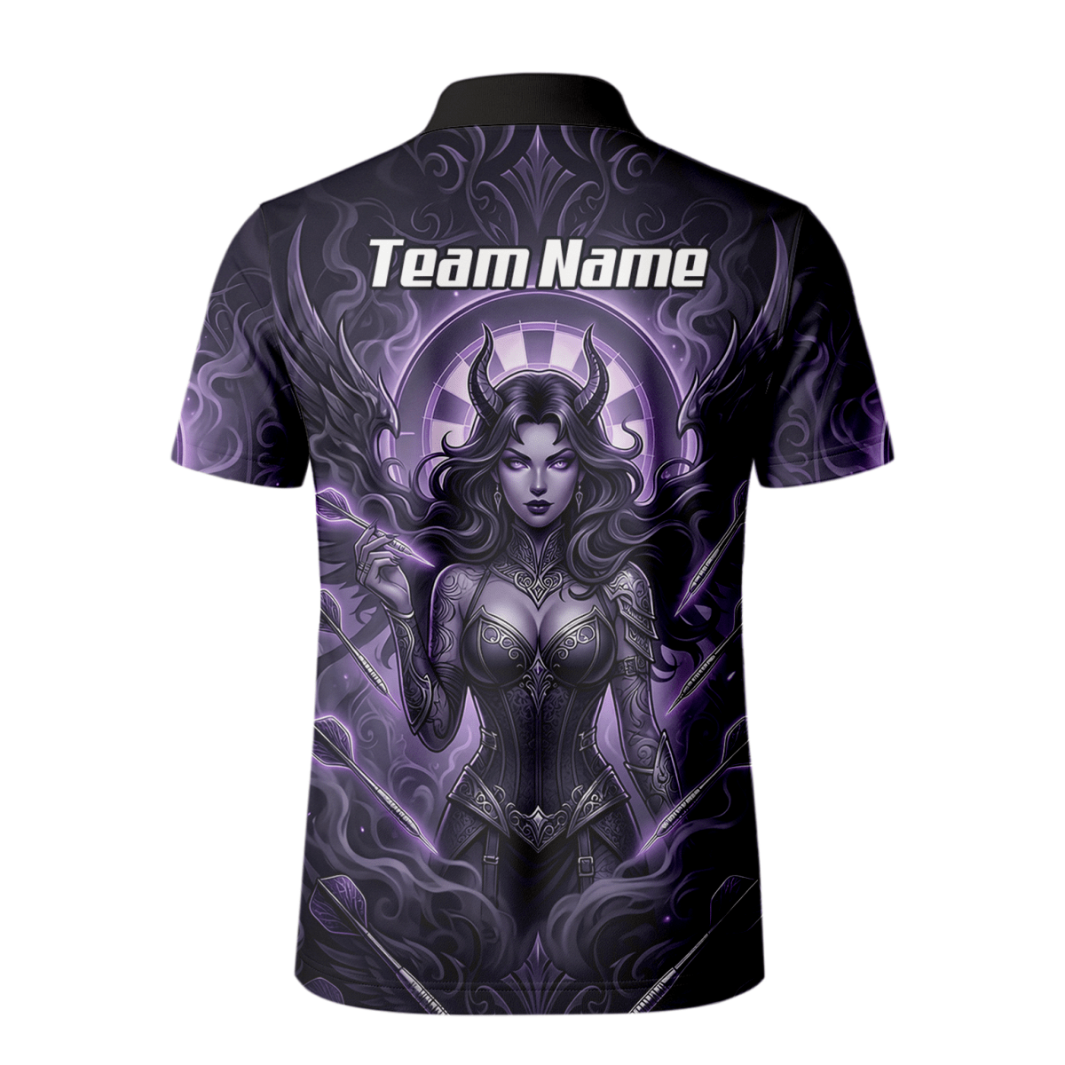 Dart Trikot Herren – Dark Succubus Fantasy Design Lila Schwarz B5075 - Outfitsuche