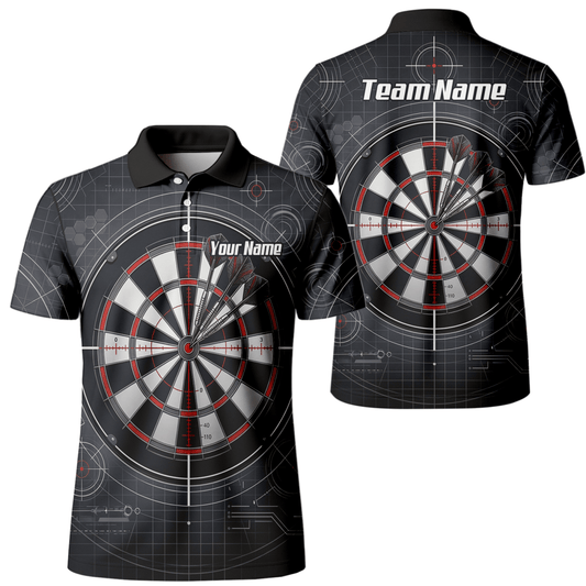Dart Trikot Herren – Dartscheibe Bullseye Schwarz Rot Personalisierbar K9046 - Outfitsuche