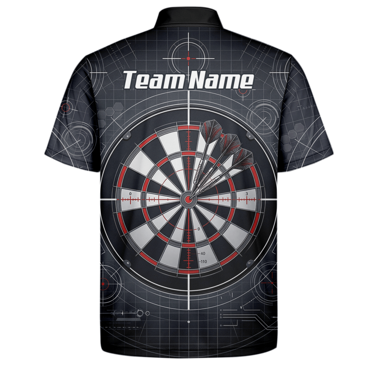 Dart Trikot Herren – Dartscheibe Bullseye Schwarz Rot Personalisierbar K9046 - Outfitsuche