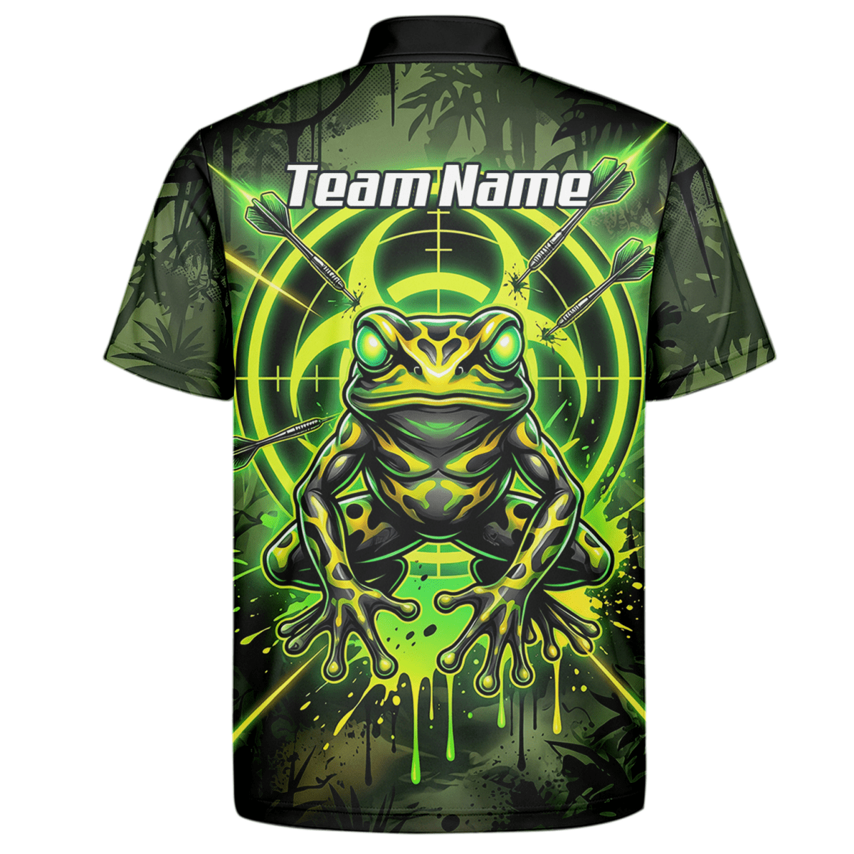 Dart Trikot Herren – Design Giftfrosch & Zielscheibe Neon Grün N6854 - Outfitsuche