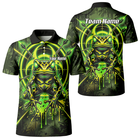 Dart Trikot Herren – Design Giftfrosch & Zielscheibe Neon Grün N6854 - Outfitsuche