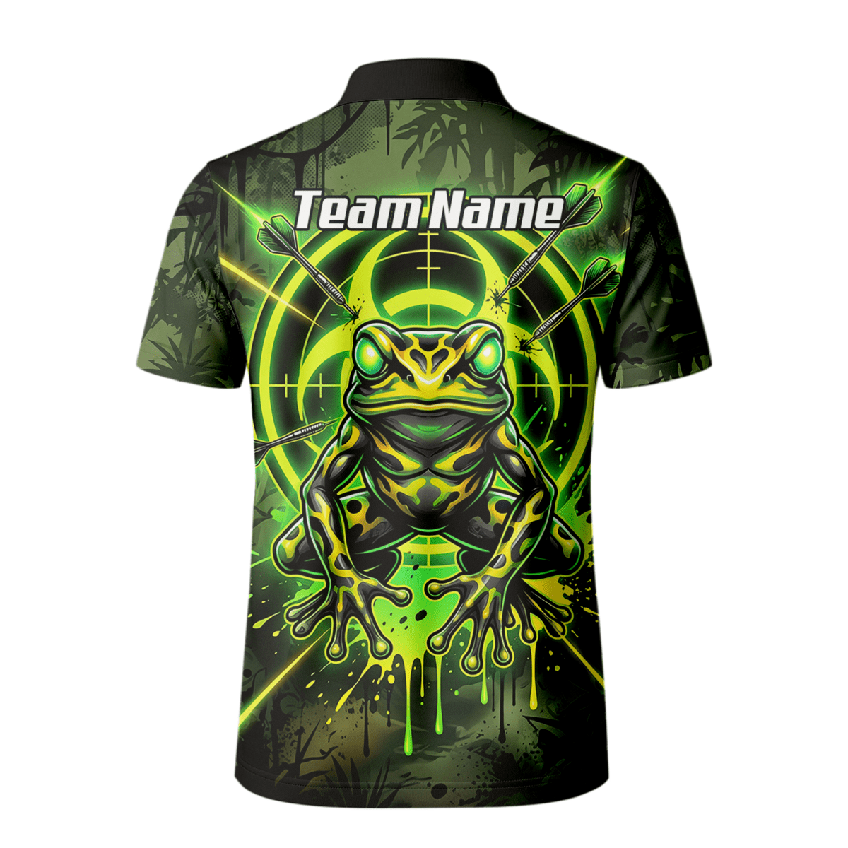 Dart Trikot Herren – Design Giftfrosch & Zielscheibe Neon Grün N6854 - Outfitsuche