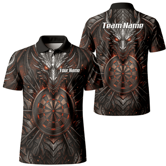 Dart Trikot Herren – Drachen & Dartboard Motiv, Schwarz - Rot J1144 - Outfitsuche