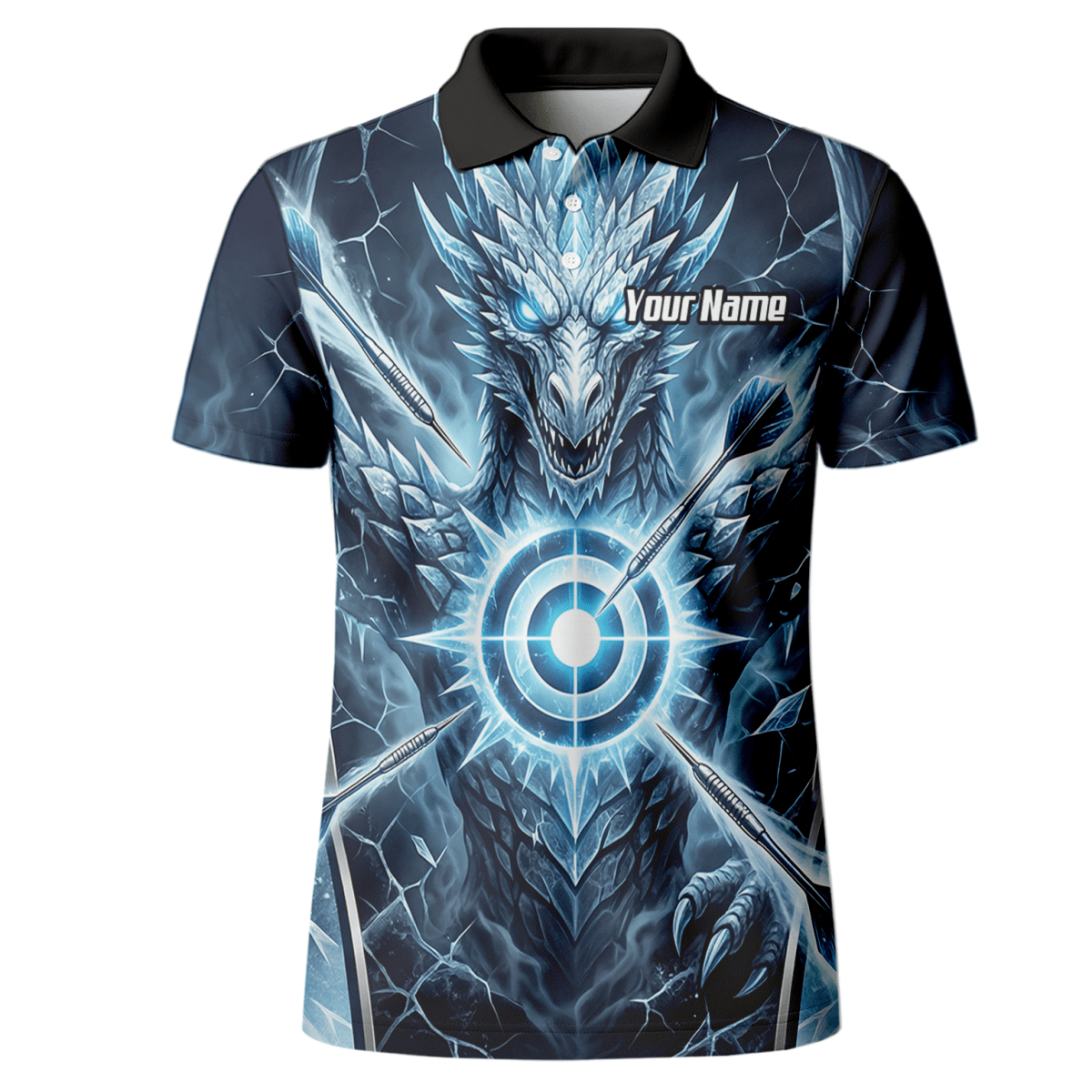 Dart Trikot Herren – Eisdrache Design Blau Personalisierbar G6897 - Outfitsuche