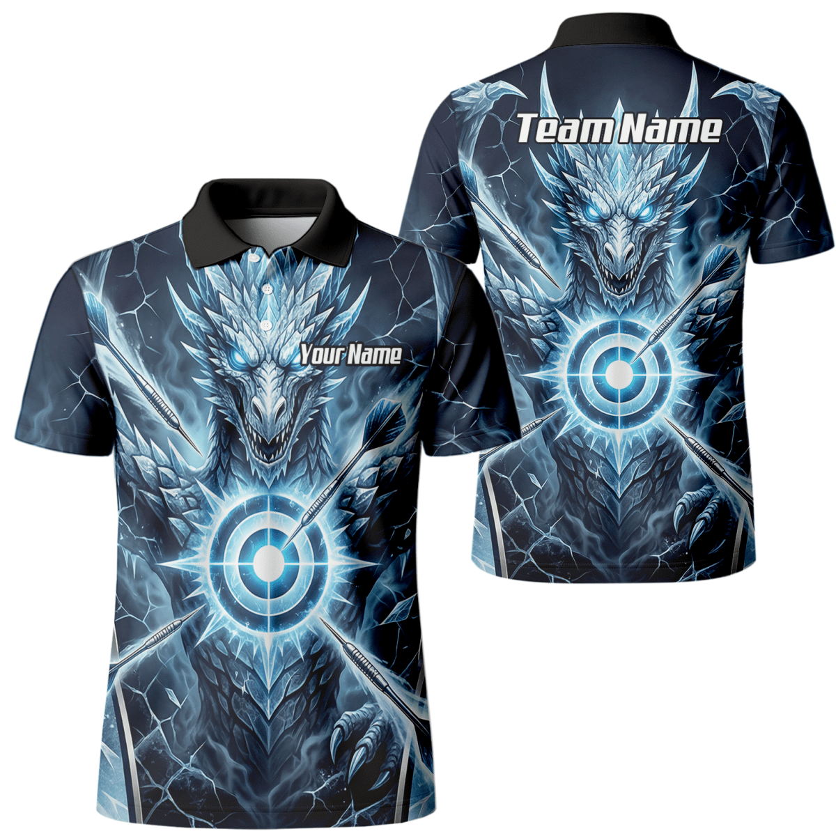 Dart Trikot Herren – Eisdrache Design Blau Personalisierbar G6897 - Outfitsuche