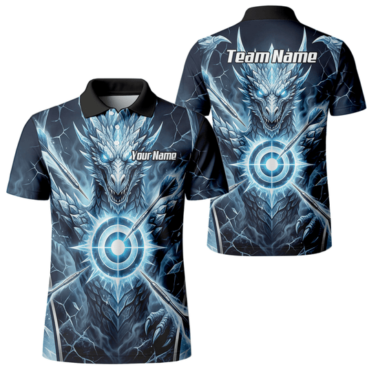 Dart Trikot Herren – Eisdrache Design Blau Personalisierbar G6897 - Outfitsuche