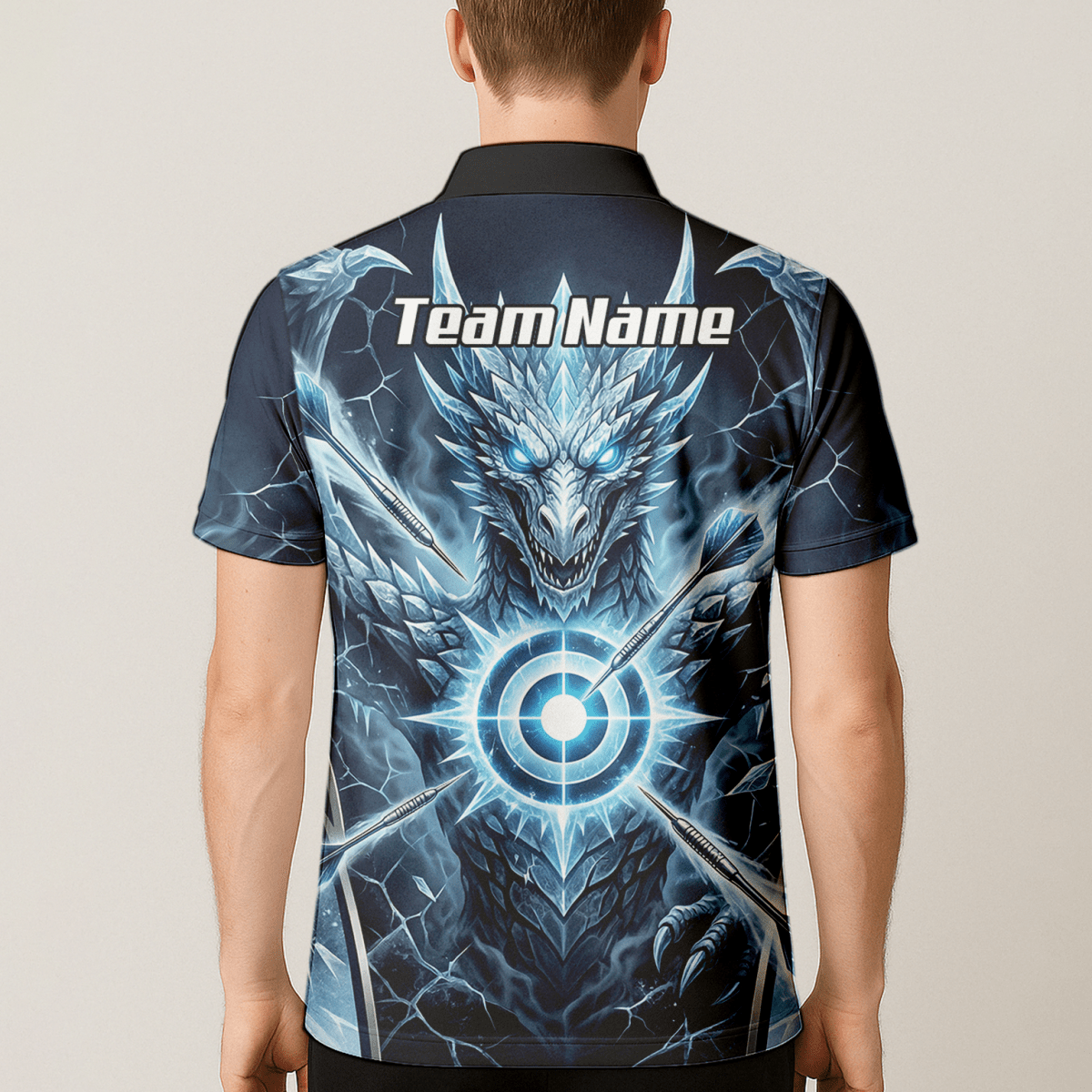 Dart Trikot Herren – Eisdrache Design Blau Personalisierbar G6897 - Outfitsuche