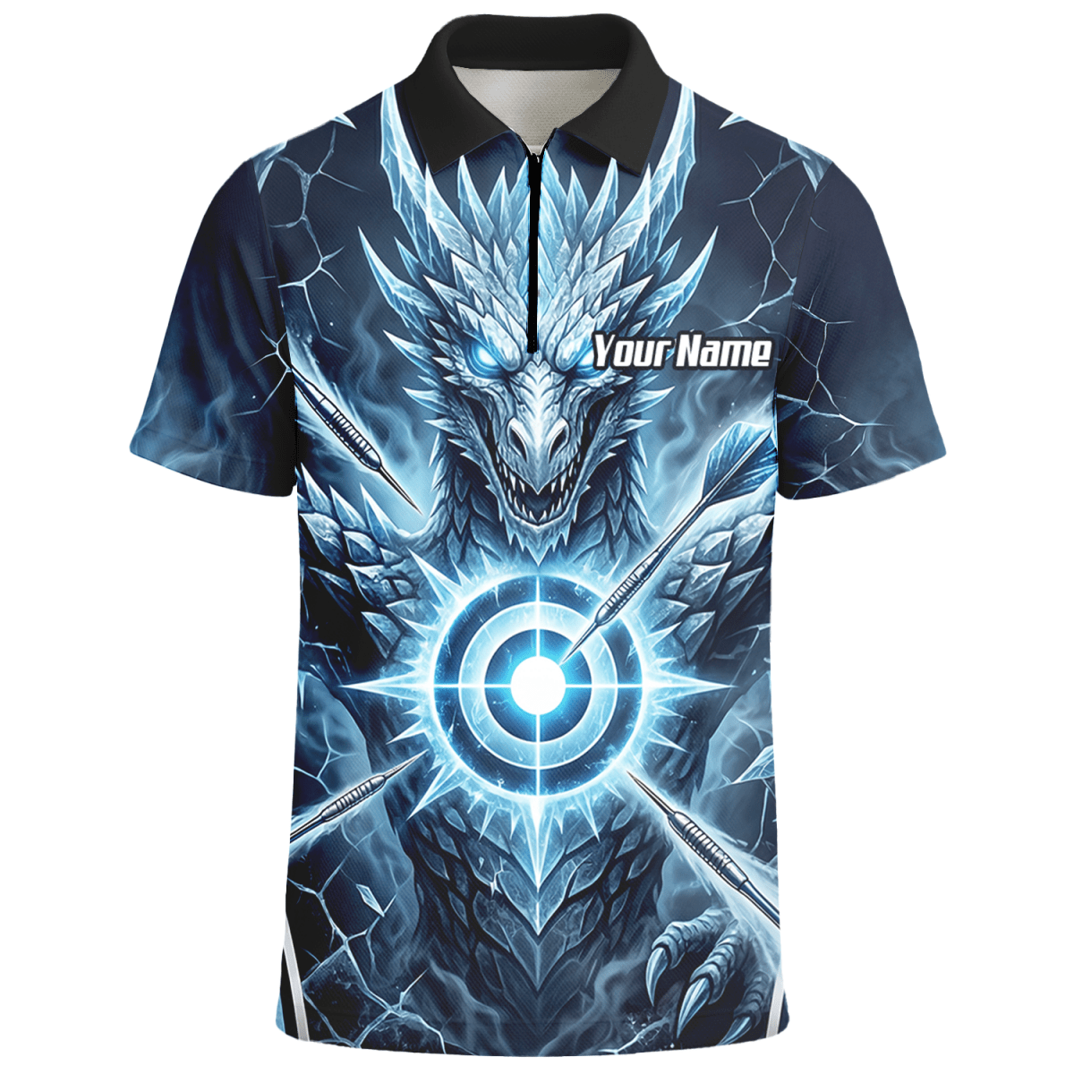 Dart Trikot Herren – Eisdrache Design Blau Personalisierbar G6897 - Outfitsuche