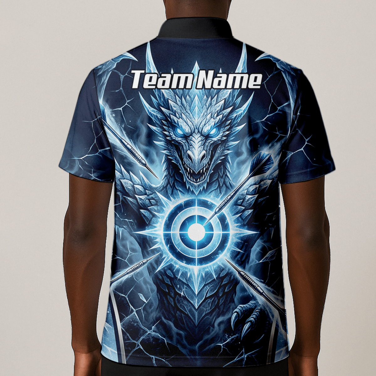 Dart Trikot Herren – Eisdrache Design Blau Personalisierbar G6897 - Outfitsuche