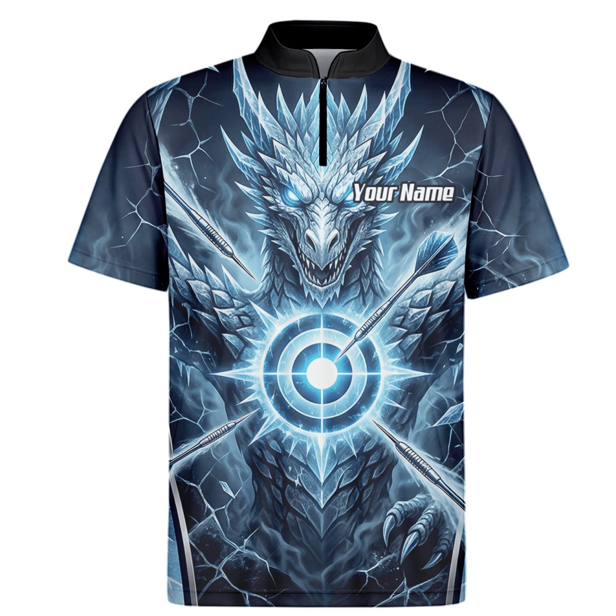 Dart Trikot Herren – Eisdrache Design Blau Personalisierbar G6897 - Outfitsuche